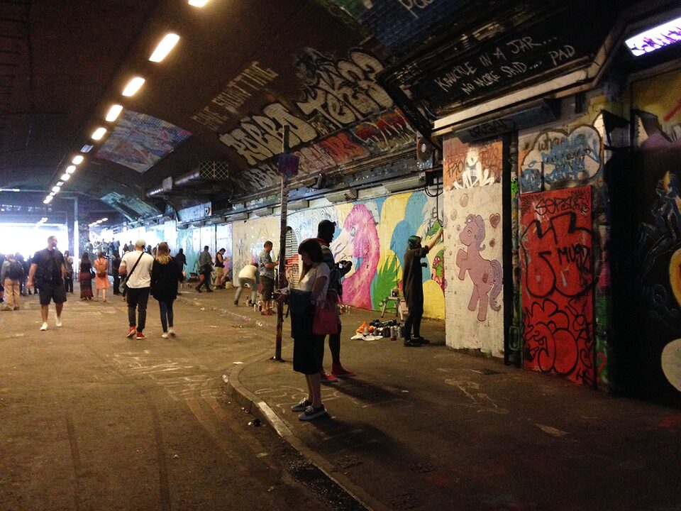 For the girls, Paint Jam in Leak Street tunnel, London, England